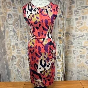 DIANE VON FURSTENBERG Cap Sleeve 100% Silk Lined Knee Length Dress